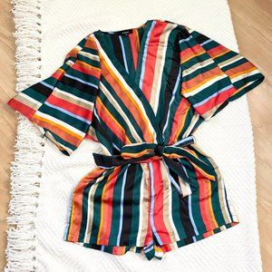 Aakaa Striped Romper, Medium